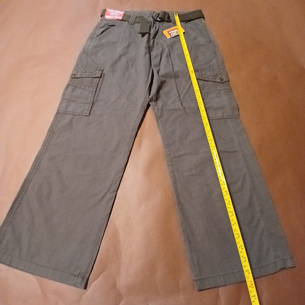 Wrangler Jeans Boy Youth 14 Husky Grey Adjustable Waist Cargo Pant
